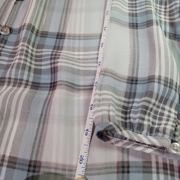 Reitmans sheer plaid peasant blouse - Picture 6 of 8